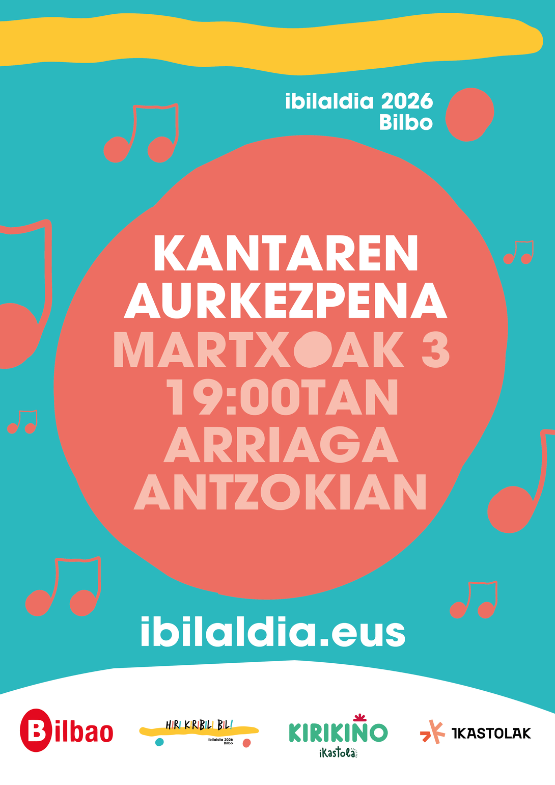 2026ko Ibilaldiko kantaren aurkezpena Arriaga Antzokian martxoaren 3an