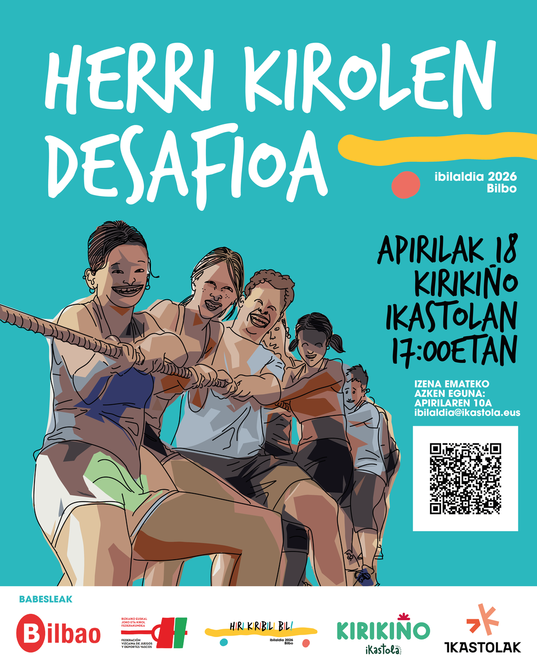 Kirikiño Ikastolak Herri Kirolen Desafioa antolatu du apirilaren 18an